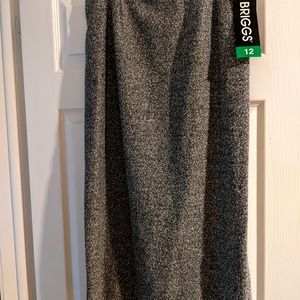 Briggs Long Skirt Gray with White Specs. Jacket Zipper Size 10 New Never Worn